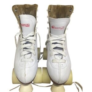 White Chicago Skates Deluxe Leather‎ Lined Rink Skate Ladies w/ Brakes / Size 6